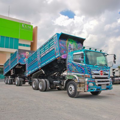 สิบล้อดั้มพ์ HINO FM1A 344 แรง ปี 2567 + หางดั้มพ์ สามเพลา อู่แม็กเทรลเลอร์ ปี 2567