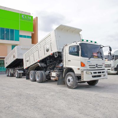 สิบล้อดั้มพ์ HINO 344 แรง ปี 56 + หางดั้มพ์ สามเพลา อู่สหกิจ ปี 56