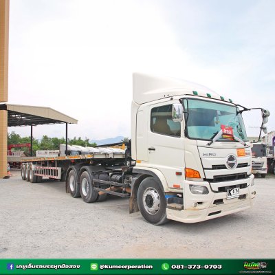 สิบล้อหัวลาก HINO VICTOR 500 260 แรงม้า ปี 65 + หางพื้นเรียบ สามเพลา อู่สามมิตร ปี 64