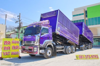 สิบล้อดั้มพ์ ISUZU FXZ 360 แรง ปี 2554 +  หางดั้มพ์ สามเพลา อู่ส.สมบัติ ปี 2555