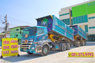 สิบล้อดั้มพ์ HINO FM1A 344 แรง ปี 2567 + หางดั้มพ์ สามเพลา อู่แม็กเทรลเลอร์ ปี 2567