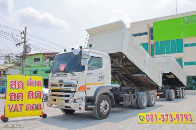 สิบล้อดั้มพ์ HINO FM1A 344 แรง ปี 2560 + หางดั้มพ์ สามเพลา อู่แม็กเทรลเลอร์ ปี 2565