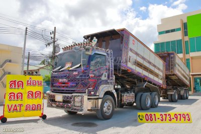 สิบล้อดั้มพ์ ISUZU FXZ 360 + หางดั้มพ์ สามเพลา อู่สหะกิจ ปี 59 จด 66