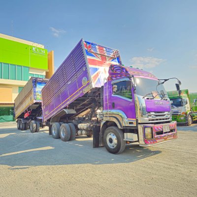 สิบล้อดั้มพ์ FXZ 360 แรง ปี 2554 + หางดั้มพ์ สามเพลา อู่ ส.สมบัติ ปี 2557