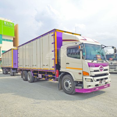 สิบล้อตู้สิบบาน HINO FL8J 260 แรง ปี 2560 + หางตู้สิบบาน สามเพลา อู่เซฟดีล ปี 2563