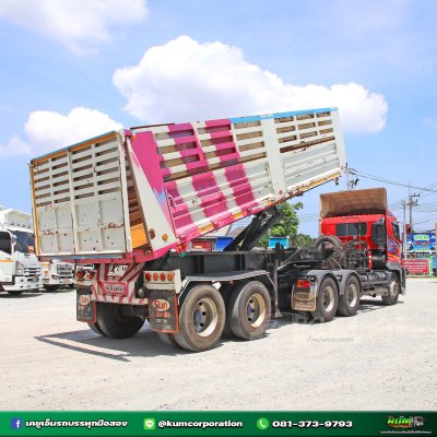 สิบล้อหัวลาก HINO VICTOR 500 344 แรงม้า ปี 66+หางเซมิดั้มพ์ สองเพลา อู่เดอะซัน ปี 65