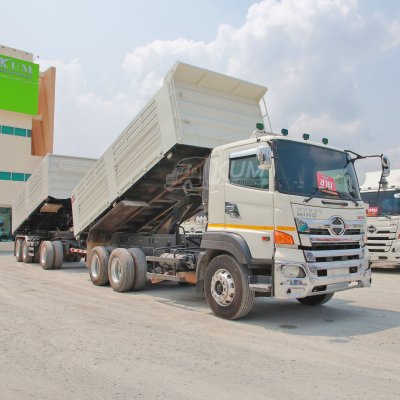 สิบล้อดั้มพ์ HINO FM1A 344 แรง ปี 2560 + หางดั้มพ์ สามเพลา อู่แม็กเทรลเลอร์ ปี 2565