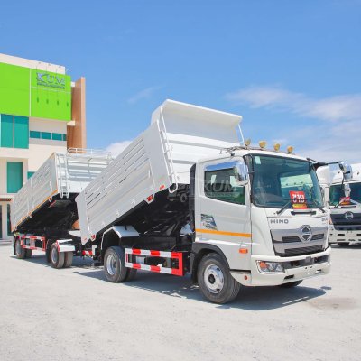 หกล้อดั้มพ์ HINO FC9J 210 ปี 2564 + หางดั้มพ์ อู่แก้วเจริญสีทอง ปี 2564