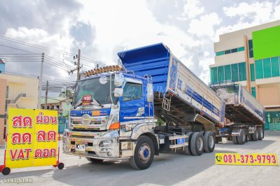 สิบล้อดั้มพ์ HINO FM1A 344 แรง ปี 2566 + หางดั้มพ์ สามเพลา อู่ไทยมาวินกู๊ดทรัค ปี 2566
