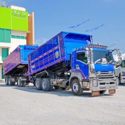 สิบล้อดั้มพ์ ISUZU FXZ 360 + หางดั้มพ์ สามเพลา อู่สหะกิจ ปี 59 จด 66