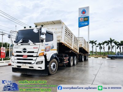สิบล้อดั้มพ์ พ่วงแม่ลูก Hino Victor FM2P 380 ปี 66 กระบะสามมิตร
