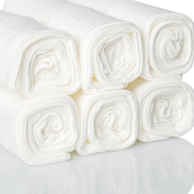 โปรฯ ผ้าอ้อมเด็กสาลูใยไผ่ 27 นิ้ว (24 ผืน) – สีขาวธรรมชาติ