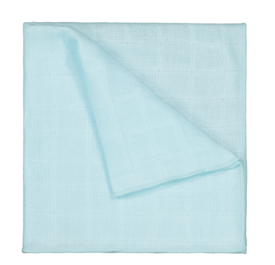 Muslin Bamboo Handkerchief 12 inches, Set of 6 - Blue