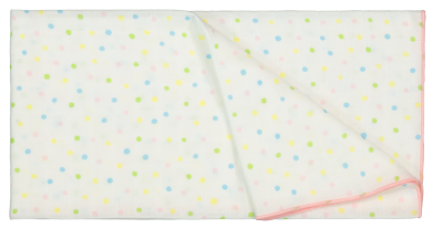 Muslin Bamboo Baby Diapers 27 inches, Set of 4 - Polka Dot Pattern with Pink Edging