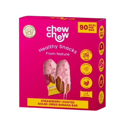 STRAWBERRY-COATED SOLAR-DRIED BANANA BAR