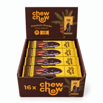 CHOCOLATE-COATED SOLAR-DRIED BANANA — BOX OF 16 BARS
