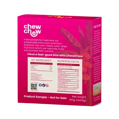 STRAWBERRY-COATED SOLAR-DRIED BANANA BAR