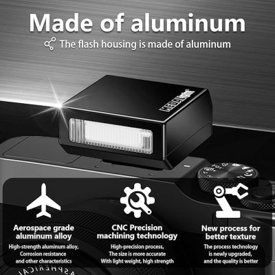 MEDALight Upgrade Aluminum F1s Mini Camera Flash for Ricoh GR3/GR3X