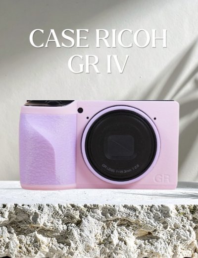 CASE RICOH GR4 APRICOT PINK CASE BODY & EGGPLANT PURPLE GRIP
