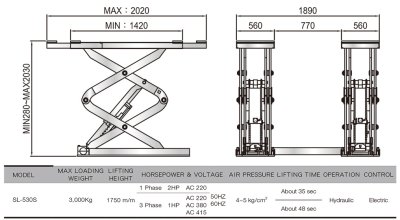 ลิฟท์กรรไกร แบบวางบนพื้น 3 ตัน CARLEO