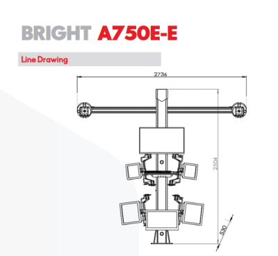 เครื่องตั้งศูนย์ล้อ 3D แบรนด์ BRIGHT รุ่น A750E-E