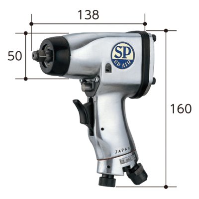 บล็อกลม  3/8" ด้ามปืน SP AIR รุ่น SP1135B