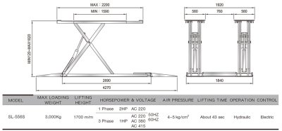 ลิฟท์กรรไกร แบบวางบนพื้น 3ตัน CARLEO