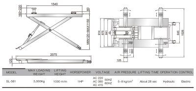 ลิฟท์กรรไกร แบบวางบนพื้น ขนาด 3 ตัน CARLEO รุ่น SL-561