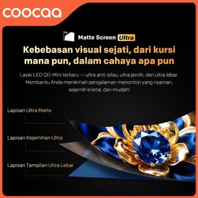 COOCAA  55 inch X66H - 4K QD Mini LED - S AI Engine - Matte Screen Ultra - Nexo Mini LED