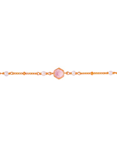 Lumina Hive - Rose Quartz & Pearl Bracelet หินแห่งความรัก เยียวยาหัวใจ ลดกังวล สมดุลชีวิต เพิ่มความแข้มแข็ง