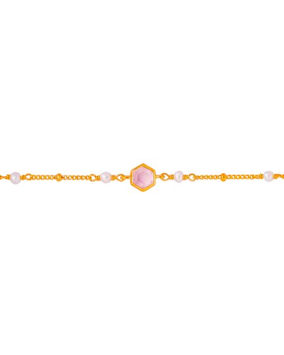 Lumina Hive - Rose Quartz & Pearl Bracelet หินแห่งความรัก เยียวยาหัวใจ ลดกังวล สมดุลชีวิต เพิ่มความแข้มแข็ง