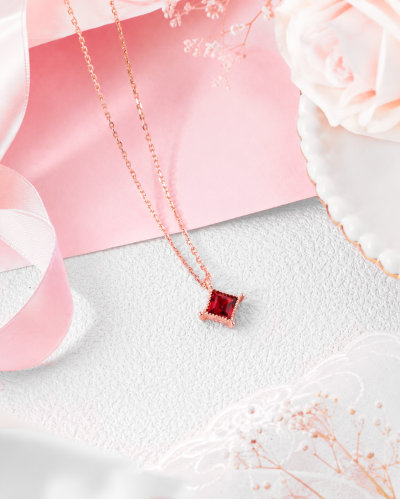 Starlit Glow - Red Garnet Necklace สร้อยคอหินนำโชค จิตใจชัดเจน เสริมมิตรภาพ ความมั่นคงในใจ ความสำเร็จและก้าวหน้า