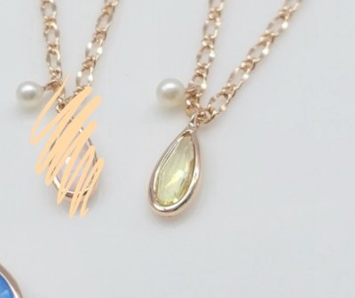 Moonlit Drop - Lemon Quartz & Pearl Necklace