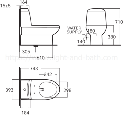 TF-2046-WT-0 สุขภัณฑ์ แบบชิ้นเดียว 6 ลิตร รุ่น ACTIVE