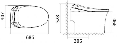 RB954-IT1PC-D66D0 สุขภัณฑ์อัตโนมัติ แบบตั้งพื้น Single flush 6L รุ่น D66D0