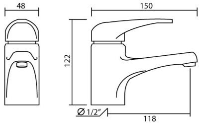 ML-82954-54A ก๊อกเดี่ยวอ่างล้างหน้า แบบก้านโยก