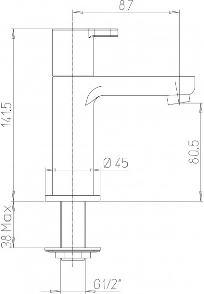 PA 92CR204 ก๊อกเดี่ยวอ่างล้างหน้า แบบติดเคาน์เตอร์ รุ่น ARENA