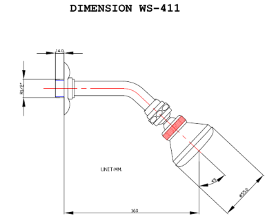WS-411 ฝักบัวก้านแข็ง 901WS411