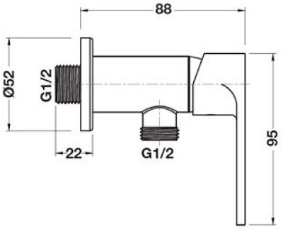 485.61.054 ก๊อกฝักบัว แบบติดผนัง 