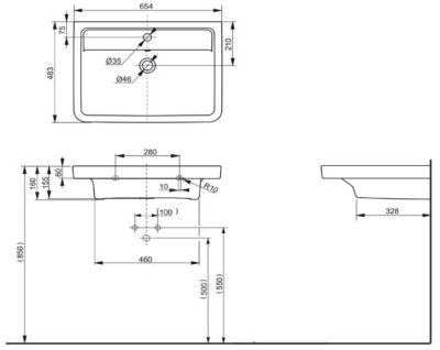 LW136WF อ่างล้างหน้า แบบแขวนผนัง