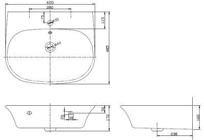 LW196K อ่างล้างหน้า แบบแขวนผนัง รุ่น WILLOW
