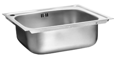 DSX48-NC อ่างล้างจาน ชนิด 1 หลุม สเตนเลส สตีล  AISI 201  สะดือขนาด 3.5 นิ้ว แถมฟรีก๊อกน้ำเย็น