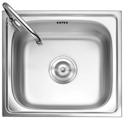 DSX48-NC อ่างล้างจาน ชนิด 1 หลุม สเตนเลส สตีล  AISI 201  สะดือขนาด 3.5 นิ้ว แถมฟรีก๊อกน้ำเย็น