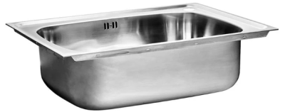 DSX65 อ่างล้างจาน ชนิด 1 หลุม สเตนเลส สตีล  AISI 201  สะดือขนาด 3.5 นิ้ว แถมฟรีก๊อกน้ำเย็น