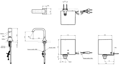 TLE21001T-AC ก๊อกเดี่ยวเซ็นเซอร์ ใช้ไฟฟ้า 220 โวลต์