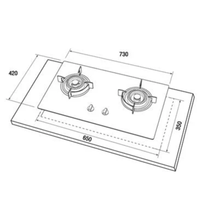MV3732 เตาแก๊สชนิดติดตั้งในเฟอร์นิเจอร์