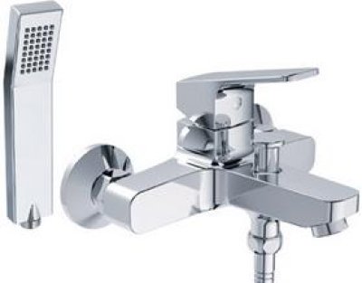 A-0411-200 ก๊อกผสมอ่างอาบน้ำ แบบติดผนัง พร้อมชุดฝักบัว รุ่น CONCEPT SQUARE