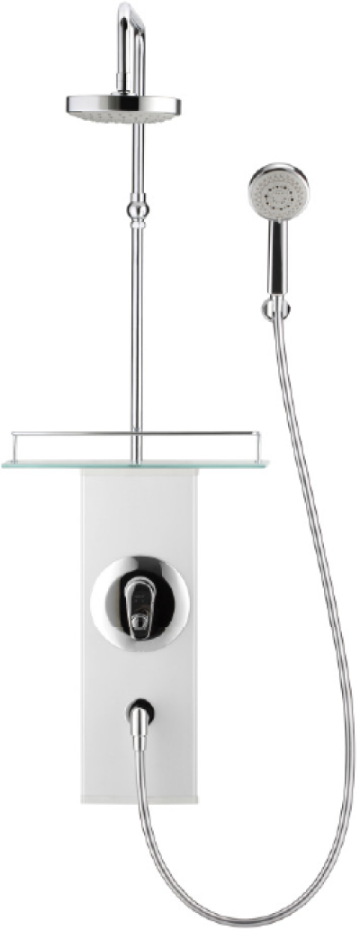 CT840N ชุดผนังอาบน้ำผสมแบบวาล์วก้านโยกพร้อมฝักบัวสายอ่อน 1 ฟังก์ชั่นและฝักบัวก้านแข็ง