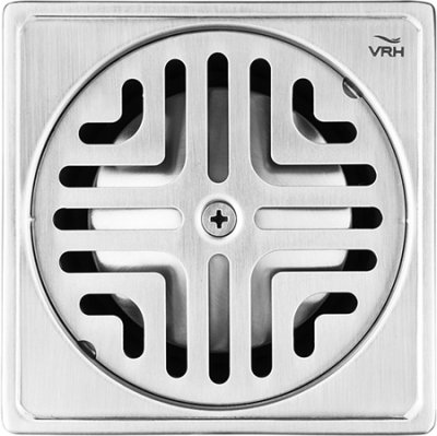 FUVHU-W001BS ตะแกรงกันกลิ่นสี่เหลี่ยม 4" ฝากลม ท่อ 1.1/2"