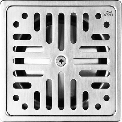 FUVHU-W002AS ตะแกรงกันกลิ่นสี่เหลี่ยม 4" ฝาเหลี่ยม ท่อ 2"